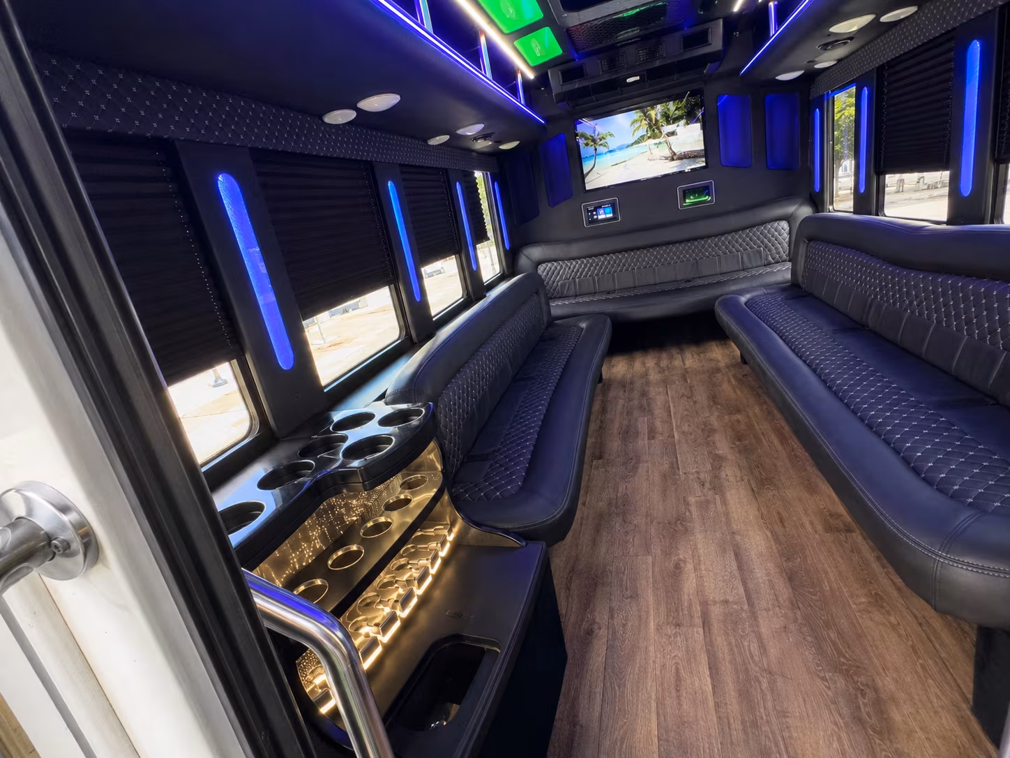 18 Passenger Party Bus Inside