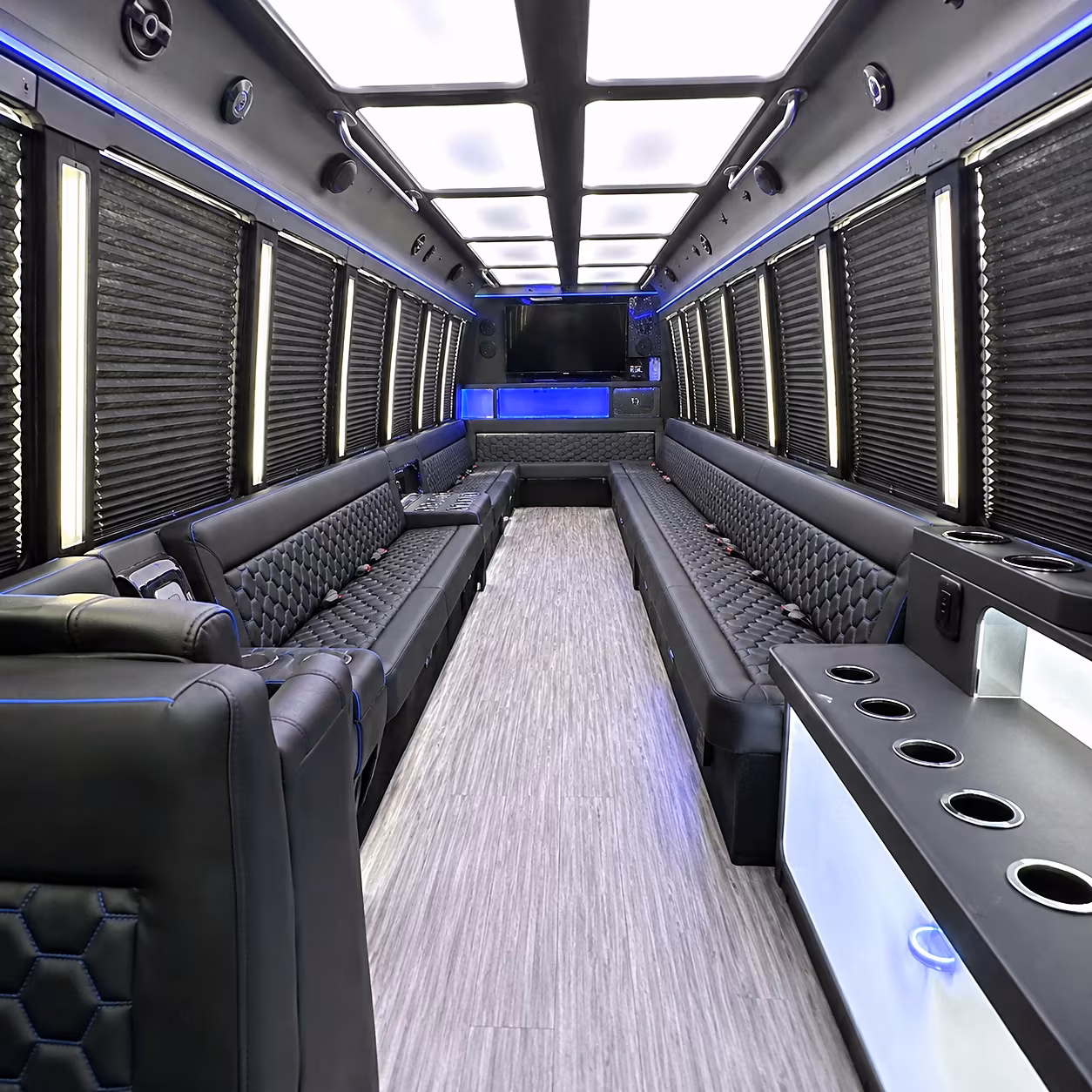 Newport News Bachelor & Bachelorette Transportation party bus interior