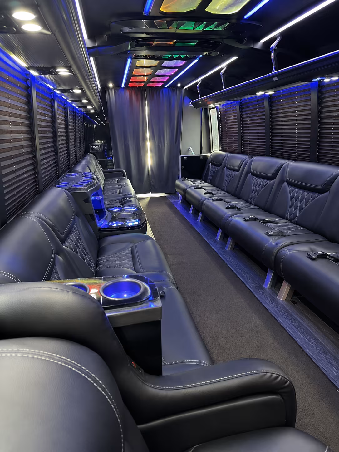 Newport News Bachelor & Bachelorette Transportation party bus interior
