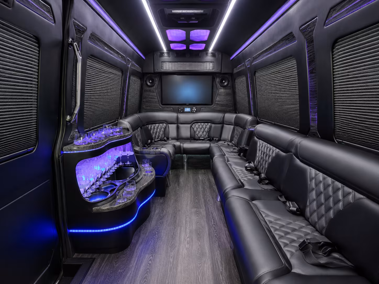 Newport News School Event Transportation party bus exterior