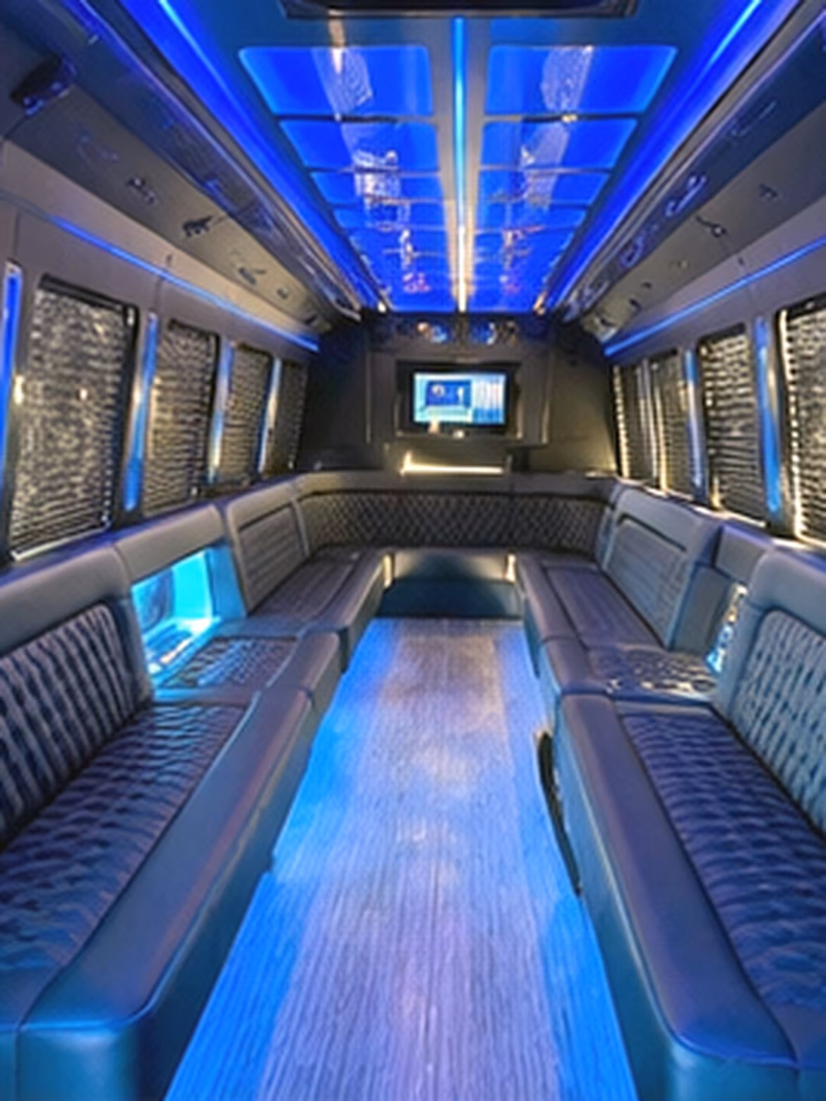Newport News Wedding Transportation party bus interior