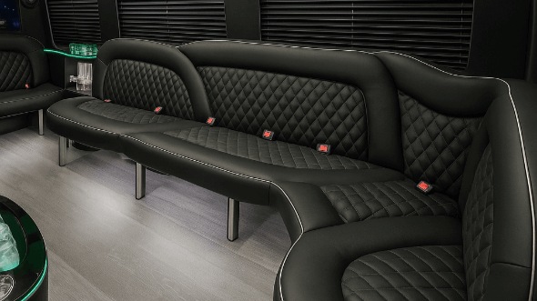 Interior of Charter Bus Company Centreville's 14 Passenger Sprinter Limousine in Centreville