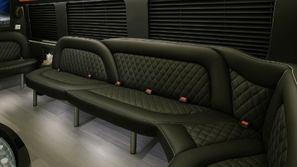 Interior of Charter Bus Company Chesapeake's 14 Passenger Sprinter Limousine in Chesapeake