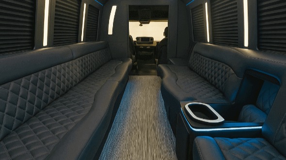 Interior of Charter Bus Company Virginia Beach's 20 Passenger Party Bus in Virginia Beach