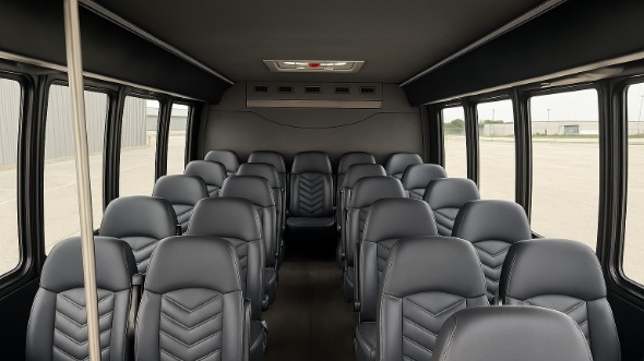 Interior of Charter Bus Company Newport News's 28 Passenger Minibus in Newport News