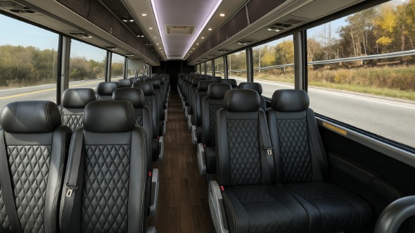 Interior of Charter Bus Company Newport News's 30 Passenger Minibus in Newport News