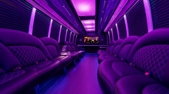 Interior of Charter Bus Company Centreville's 30 Passenger Party Bus in Centreville