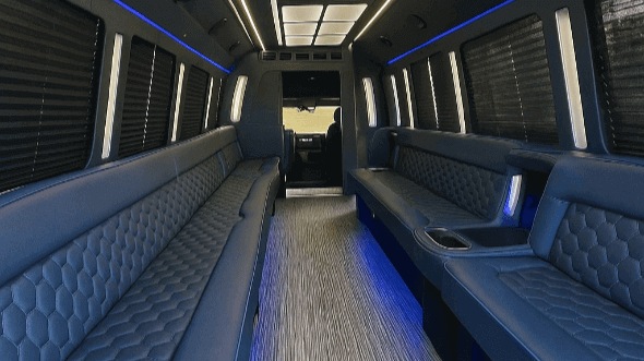 Interior of Newport News Party Bus Company's 30 Passenger Party Bus in Newport News