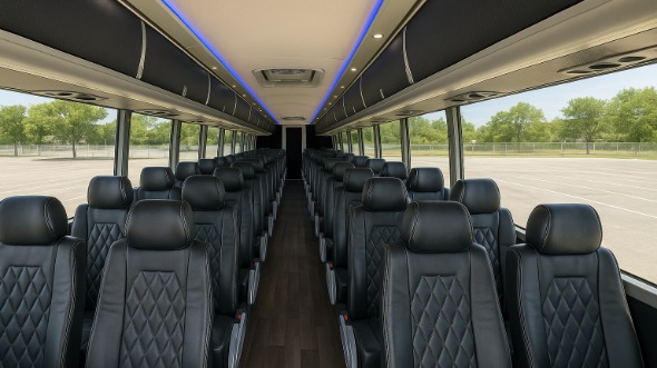 Interior of Charter Bus Company Newport News's 40 Passenger Charter Bus in Newport News