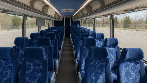 Interior of Charter Bus Company Newport News's 44 Passenger Charter Bus in Newport News