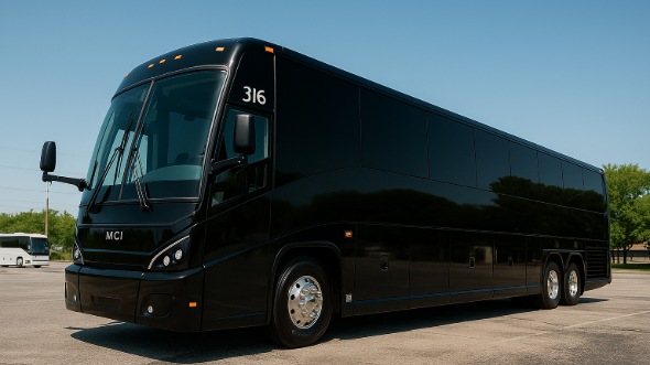 Exterior of Charter Bus Company Newport News's 45 Passenger Charter Bus in Newport News