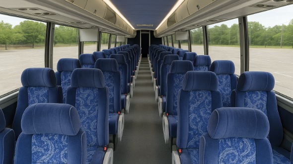 Interior of Charter Bus Company Newport News's 47 Passenger Charter Bus in Newport News