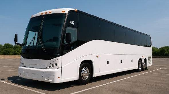 Exterior of Charter Bus Company Newport News's 47 Passenger Charter Bus in Newport News