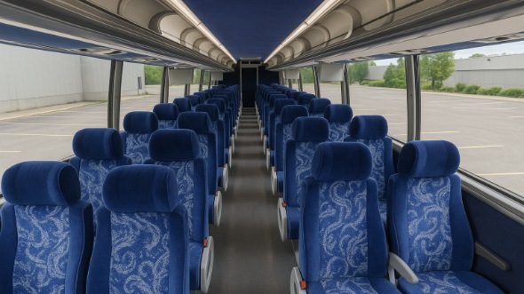 Interior of Charter Bus Company Newport News's 51 Passenger Charter Bus in Newport News