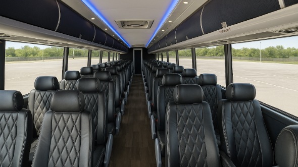 Interior of Charter Bus Company Newport News's 54 Passenger Charter Bus in Newport News