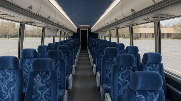 Interior of Charter Bus Company Newport News's 55 Passenger Charter Bus in Newport News