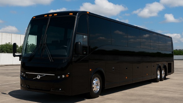 Exterior of Charter Bus Company Newport News's 55 Passenger Charter Bus in Newport News