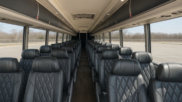 Interior of Charter Bus Company Newport News's 56 Passenger Charter Bus in Newport News