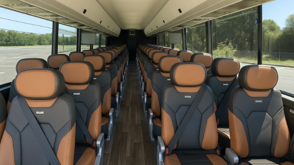 Interior of Charter Bus Company Newport News's ADA Charter Bus in Newport News