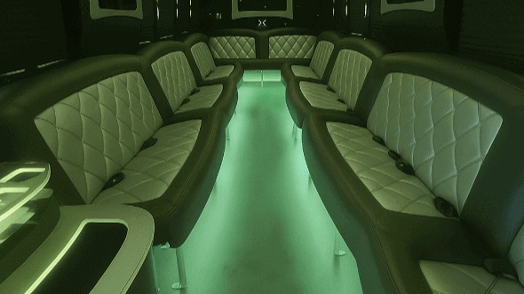newport news 28 passenger party bus interior