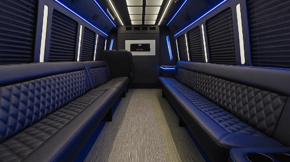 newport news 40 passenger party bus inside
