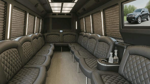 newport news 40 passenger party bus interior