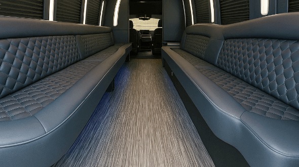 newport news 50 passenger party bus interior